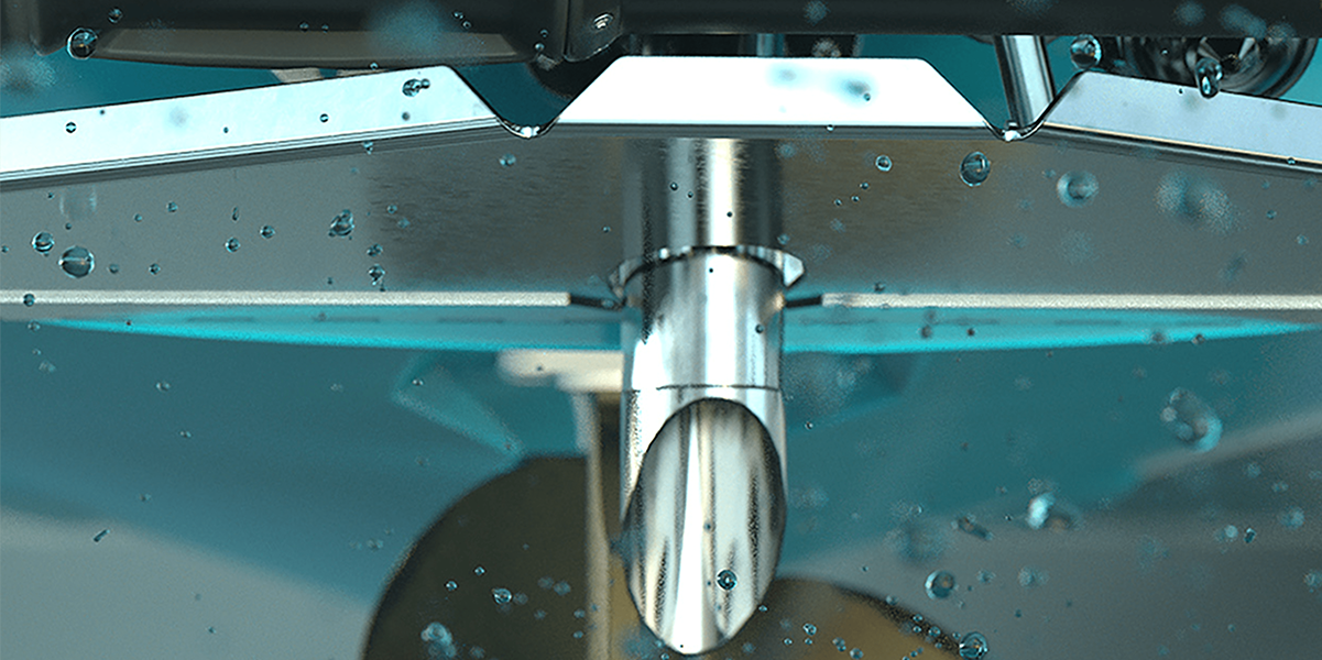 Animated image of underwater exhaust system under water