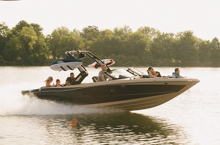 A large family rides inside of the XT25